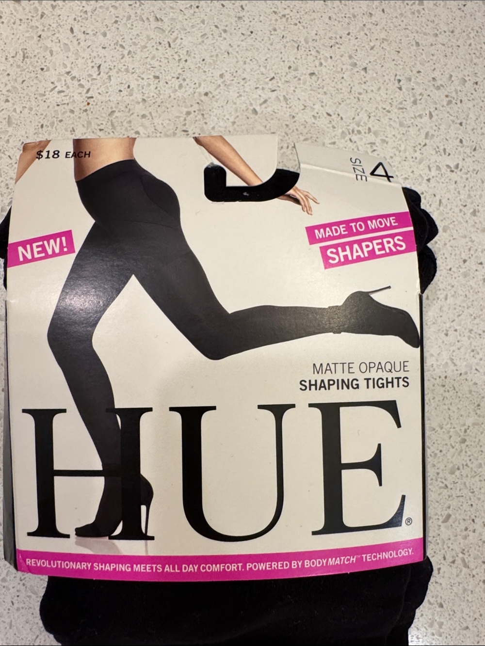 HUE Matte Opaque Shaping Tights - Black